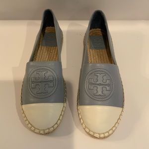 Tory Burch Size 7 Cloud Blue/New Ivory Espadrilles (style no: 74078)